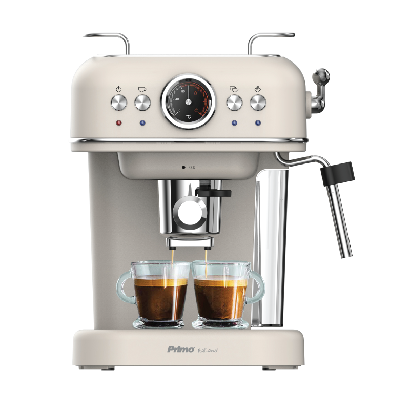 Primo PREM-40445 Καφετιέρα Espresso- Cappucino για Αλεσμένο καφέ και Κάψουλα 20Bar/ 1050W Ιβουάρ (400445)